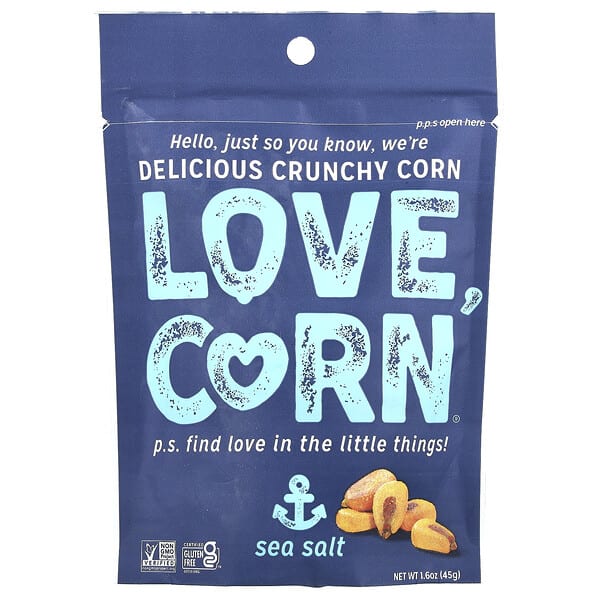 lco00703_v_6.jpg Love Corn, Обжаренная кукуруза премиального качества, морская соль, 45 г (1,6 унции)