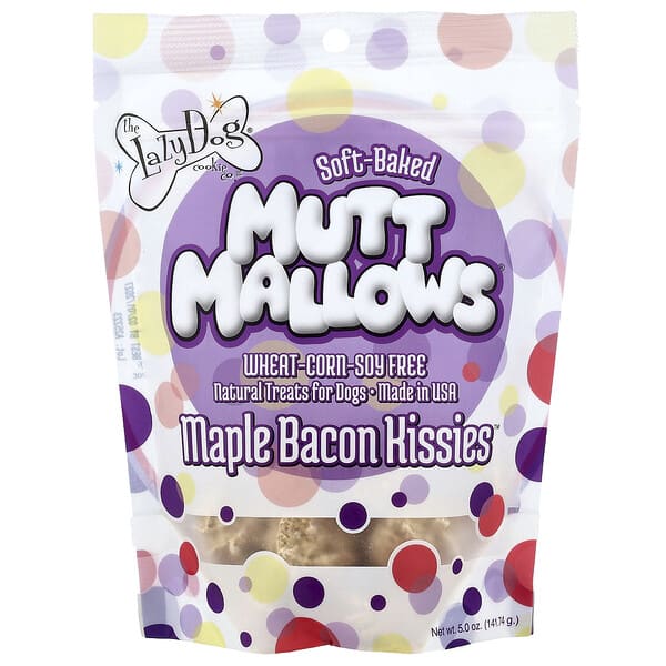 ldc01208_v_2.jpg Mut Mallows®, лакомства для собак, со вкусом кленового бекона, 141,74 г (5 унций) — Lazy Dog Cookie