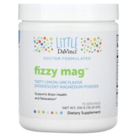 Fizzy Mag, шипучий магний в порошке, лимон и лайм, 516 г (18,22 унции) — Little DaVinci