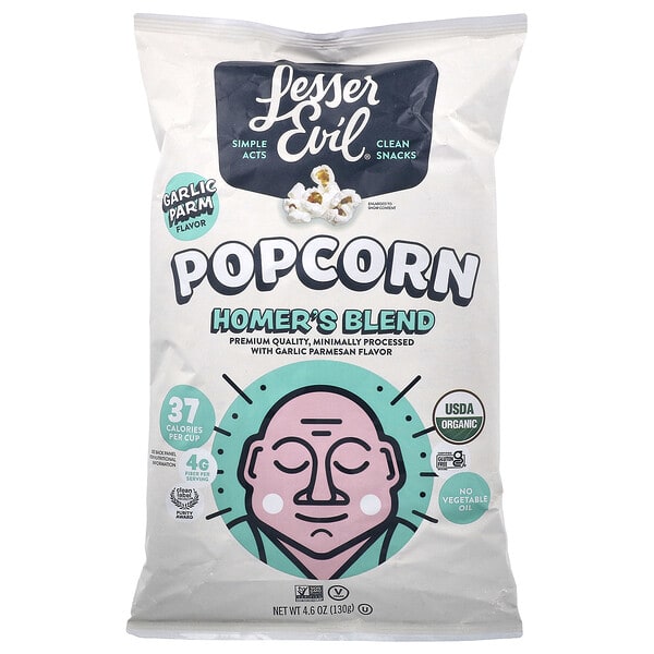 lel94735_v_3.jpg Popcorn, смесь Гомера, соцветие чеснока, 130 г (4,6 унции) — LesserEvil