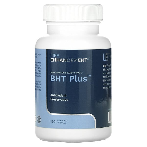 lem01445_v_21.jpg Durk Pearson & Sandy Shaw's BHT Plus, добавка с бутилгидрокситолуолом, 100 капсул — Life Enhancement