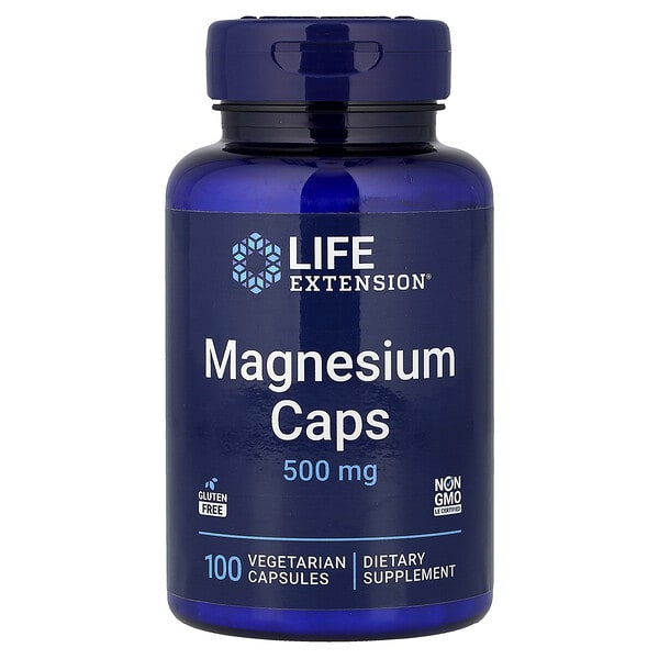 lex01041_v_24.jpg Магний в капсулах, 500 мг, 100 вегетарианских капсул — Life Extension