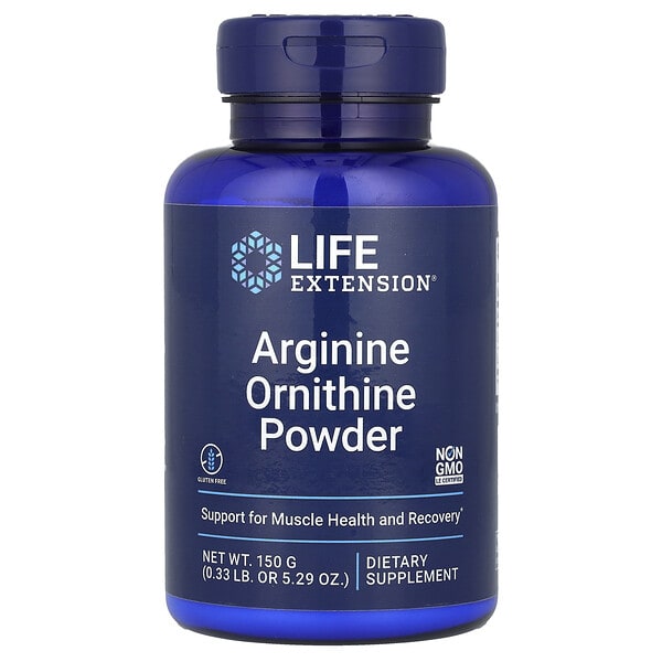 lex03815_v_166.jpg порошок аргинина и орнитина, 150 г (5,29 унции) — Life Extension
