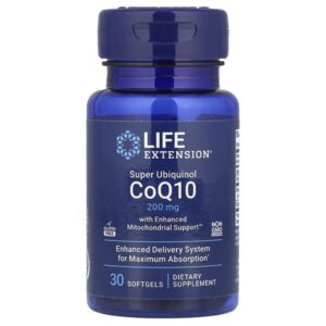 Super Ubiquinol CoQ10 с улучшенной поддержкой митохондрий, 200 мг, 30 гелевых капсул — Life Extension