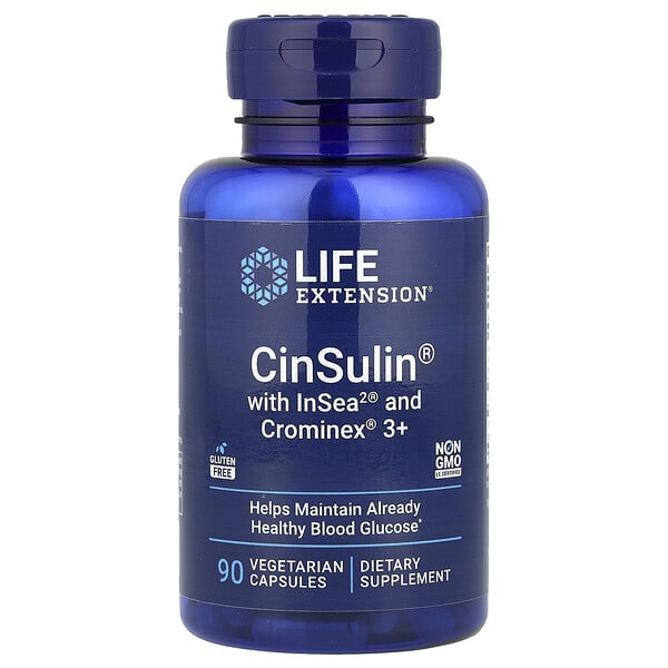 lex15039_v_84.jpg CinSulin с InSea2 и Crominex 3+, 90 растительных капсул — Life Extension