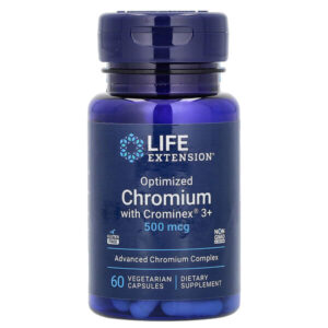 оптимизированный хром с Crominex 3+, 500 мкг, 60 вегетарианских капсул — Life Extension
