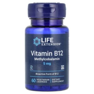 витамин B12, метилкобаламин, 5 мг, 60 вегетарианских пастилок — Life Extension