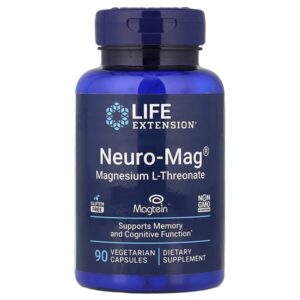 Neuro-Mag®, L-треонат магния, 90 вегетарианских капсул (48 мг в 1 капсуле) — Life Extension
