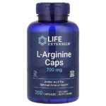 L-аргинин, 700 мг, 200 капсул — Life Extension