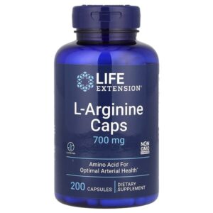 L-аргинин, 700 мг, 200 капсул — Life Extension