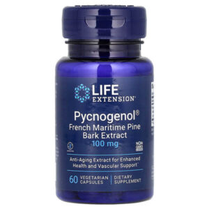 Pycnogenol, экстракт коры французской приморской сосны, 100 мг, 60 вегетарианских капсул — Life Extension
