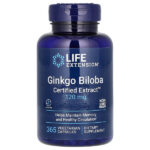 Ginkgo Biloba, Certified Extract, гинкго билоба, сертифицированный экстракт, 120 мг, 365 вегетарианских капсул — Life Extension
