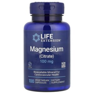 магний (цитрат), 100 мг, 100 вегетарианских капсул — Life Extension