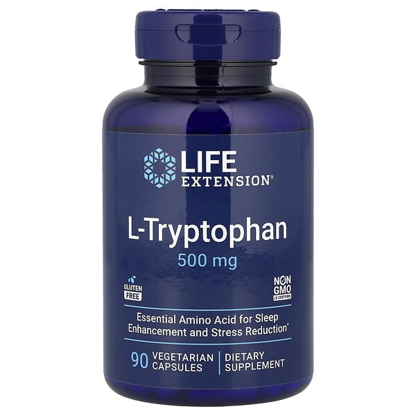 lex17229_v_130.jpg L-триптофан, 500 мг, 90 вегетарианских капсул — Life Extension