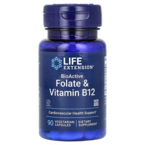 биоактивные фолат и витамин B12, 90 вегетарианских капсул — Life Extension