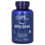 Mega EPA/DHA, ЭПК и ДГК, 120 капсул (1000 мг в 1 капсуле) — Life Extension
