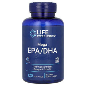 Mega EPA/DHA, ЭПК и ДГК, 120 капсул (1000 мг в 1 капсуле) — Life Extension