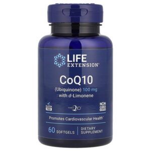 Super-Absorbable CoQ10, суперусваиваемый коэнзим Q10 (убихинон) с d-лимоненом, 100 мг, 60 капсул — Life Extension