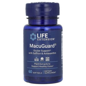 MacuGuard, поддержка зрения с шафраном и астаксантином, 60 капсул — Life Extension