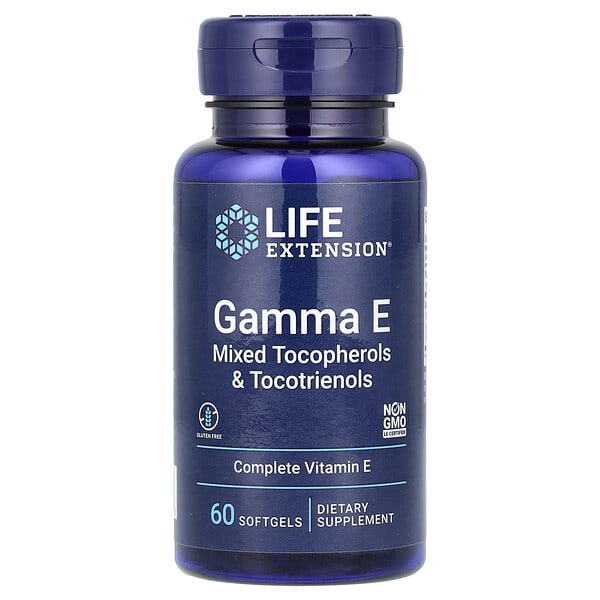 lex20706_v_24.jpg Gamma E, смесь токоферолов и токотриенолов, 60 капсул — Life Extension