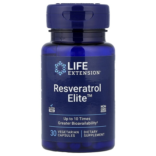 lex22106_v_150.jpg Resveratrol Elite™, 30 вегетарианских капсул — Life Extension
