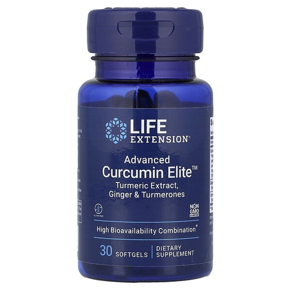 lex23243_v_64.jpg Advanced Curcumin Elite™, экстракт куркумы, имбирь и турмероны, 30 капсул — Life Extension