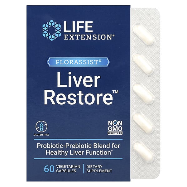 lex24026_v_57.jpg FLORASSIST Liver Restore, добавка для здоровья печени, 60 вегетарианских капсул — Life Extension