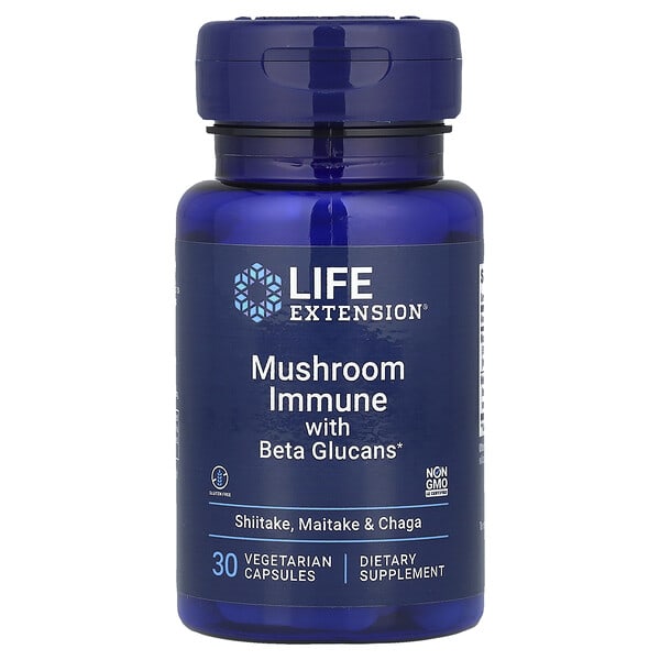 lex24263_v_24.jpg Mushroom Immune with Beta Glucans, 30 вегетарианских капсул — Life Extension