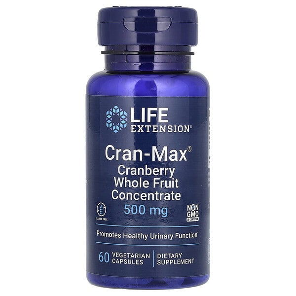 lex86206_v_114.jpg Cran-Max, концентрат цельных ягод клюквы, 500 мг, 60 вегетарианских капсул — Life Extension