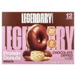 протеиновые пончики, в шоколаде, 12 упаковок по 61 г (2,2 унции) — Legendary Foods