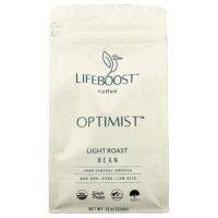 Coffee, Optimist™, зерна, легкой обжарки, 340 г (12 унций) — Lifeboost