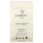 Кофе, Optimist™, молотый, легкой обжарки, 340 г (12 унций) — Lifeboost