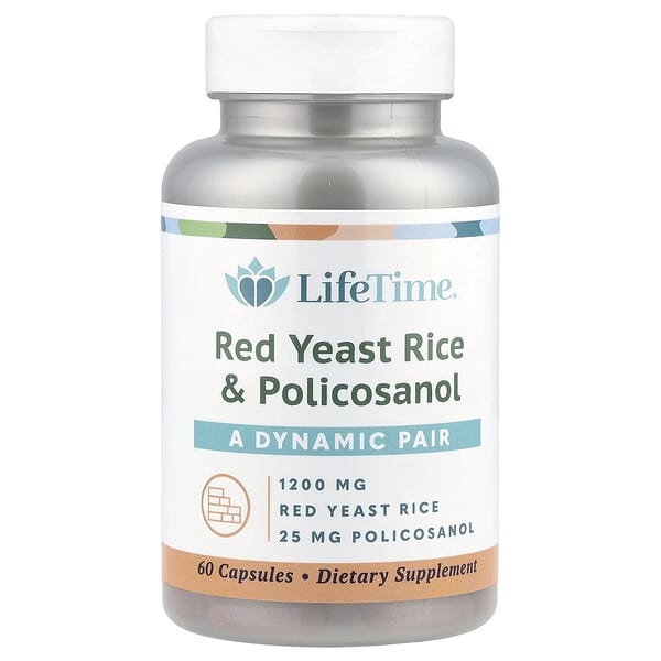 lif29011_v_45.jpg красный ферментированный рис и поликозанол, 60 капсул — LifeTime Vitamins