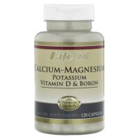 Кальций и магний, калий, витамин D и бор, 120 капсул — LifeTime Vitamins