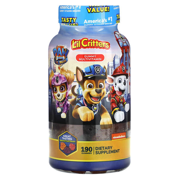 lil00917_v_8.jpg Paw Patrol The Movie, жевательные мультивитамины, натуральные фрукты, 190 жевательных таблеток — L'il Critters
