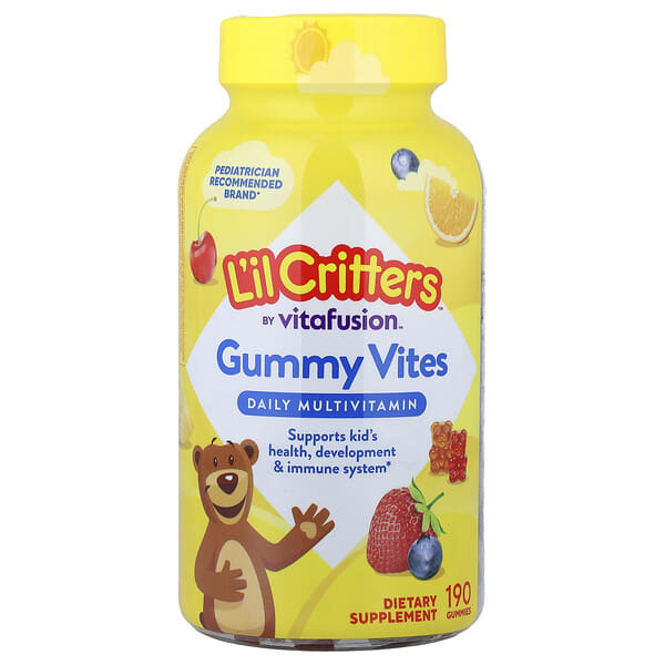 lil01629_v_64.jpg Gummy Vites, ежедневные мультивитамины, 190 жевательных мармеладок — L'il Critters