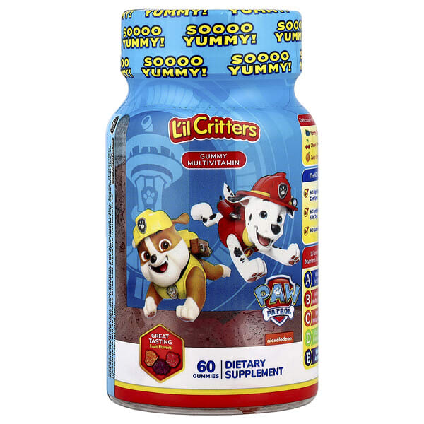 lil27192_v_24.jpg Paw Patrol The Movie, жевательные мультивитамины, натуральные фрукты, 60 жевательных таблеток — L'il Critters