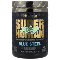 SuperHuman Pump, Blue Steel, мохито с голубикой, 373 г (13,18 унции) — ALPHA LION