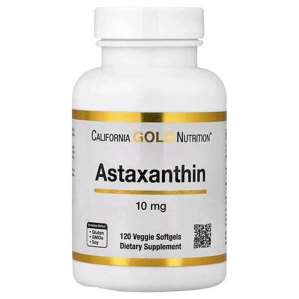 lkn01540_v_95.jpg астаксантин, 10 мг, 120 вегетарианских капсул — California Gold Nutrition