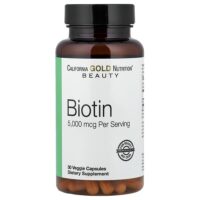 биотин, 5000 мкг, 30 растительных капсул — California Gold Nutrition