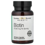 Биотин, 10 000 мкг, 30 растительных капсул — California Gold Nutrition