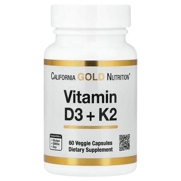 lkn02512_v_55.jpg витамины D3 и К2, 60 растительных капсул — California Gold Nutrition