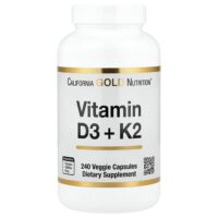 витамины D3 и К2, 240 растительных капсул — California Gold Nutrition