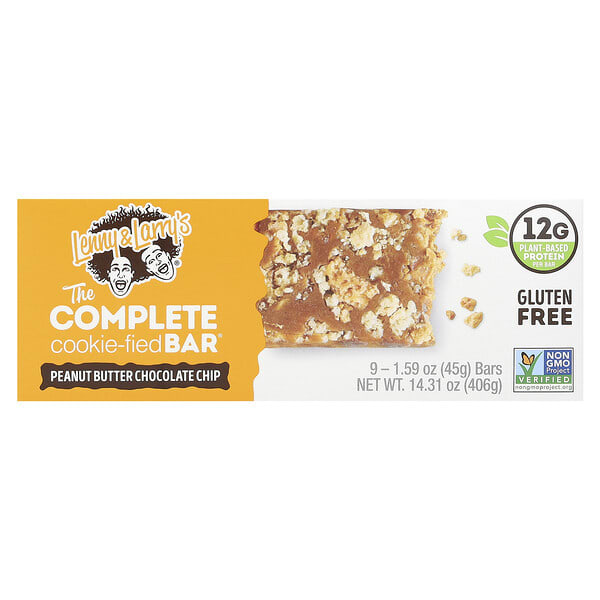 lll30200_v_66.jpg The Complete Cookie-fied Bar, арахисовая паста и шоколадная крошка, 9 батончиков, 45 г (1,59 унции) — Lenny & Larry's