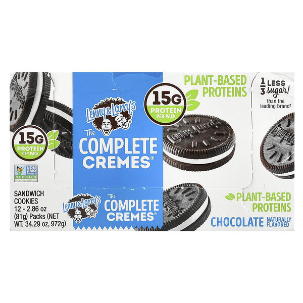 lll72416_v_31.jpg The Complete Cremes®, сэндвич-печенье, с шоколадом, 12 пакетиков по 81 г (2,86 унции) — Lenny & Larry's