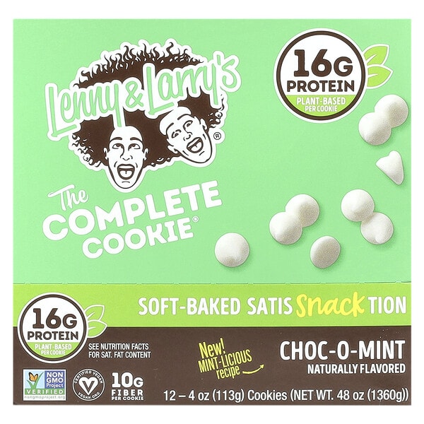 lll83367_v_21.jpg The Complete Cookie®, шоколад с мятой, 12 видов печенья, 113 г (4 унции) — Lenny & Larry's