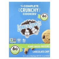 The Complete Crunchy Cookies®, шоколадная крошка, 12 пакетиков по 35 г (1,25 унции) — Lenny & Larry's
