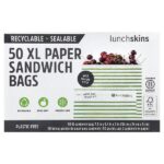 бумажные пакеты для сэндвичей, размер XL, с полоской для закрывания, 50 шт. — Lunchskins