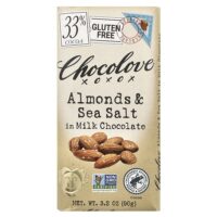 миндаль и морская соль в молочном шоколаде, 33% какао, 90 г (3,2 унции) — Chocolove
