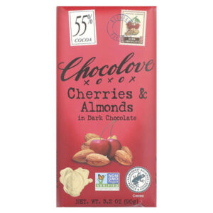вишни и миндаль в темном шоколаде, 55% какао, 90 г (3,2 жидк. унции) — Chocolove